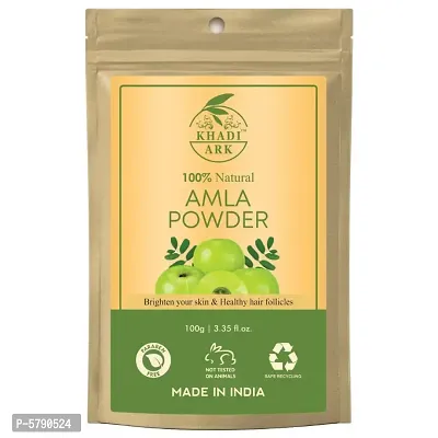 Khadi Ark 100% Natural Amla Powder Anti Dandruff  Anti Hair Fall Hair Care Powder (Edible) 100 GM-thumb0