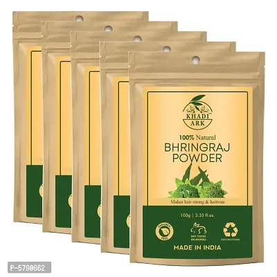 Khadi Ark Bhringraj Powder for Strong  Healthy Hair (Pack of 5, 100 GM Each) (500 GM)