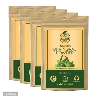 Khadi Ark Bhringraj Powder for Strong  Healthy Hair (Pack of 4, 100 GM Each) (400 GM)