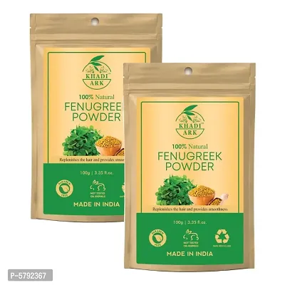 Khadi Ark 100 % Pure Natural Fenugreek Powder for All types of Hair & skin (Pack Of 2, 100 GM Each) (200 GM)