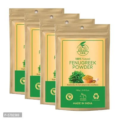 Khadi Ark 100% Pure Natural Fenugreek Powder for All types of Hair  skin (Pack Of 4, 100 GM Each)&nbsp;(400 GM)