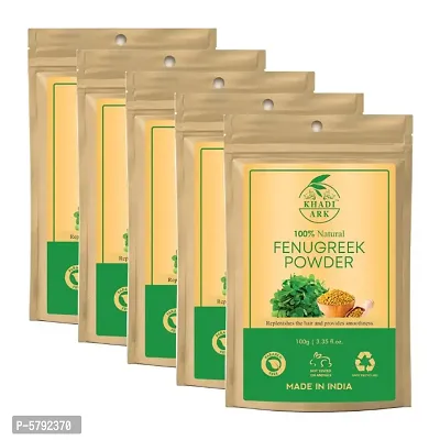 Khadi Ark 100% Pure Natural Fenugreek Powder for All types of Hair  skin (Pack Of 5, 100 GM Each)&nbsp;(500 GM)