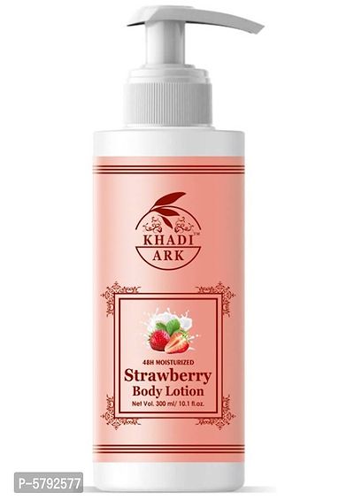 Khadi Ark Strawberry Body Lotion Moisturizer for Soft & Smooth Skin (300 ml)