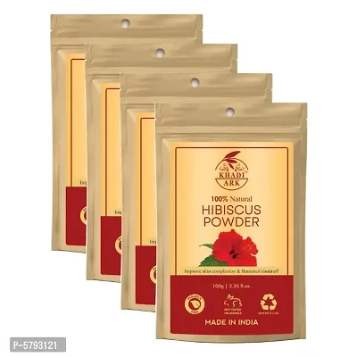 Hibiscus Powder for Anti Dandruff, Itchy Scalp and Grey to Black Hair (Grey to Black Hair When Used with Henna) (Pack of 4, 100 GM Each) (400 GM)