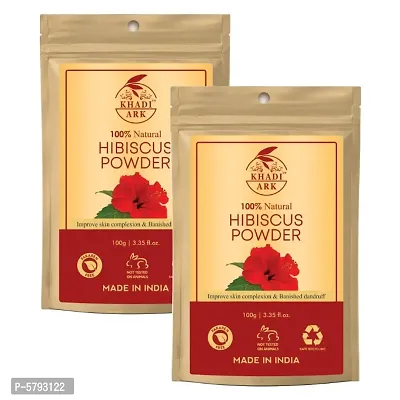 Hibiscus Powder for Anti Dandruff, Itchy Scalp and Grey to Black Hair (Grey to Black Hair When Used with Henna) (Pack of 2, 100 GM Each) (200 GM)