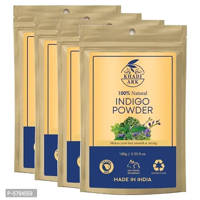 Khadi Ark Herbal Indigo Hair Care Powder (Pack of 4, 100 GM Each) 400 GM