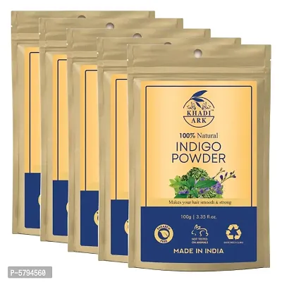 Khadi Ark Herbal Indigo Hair Care Powder (Pack of 5, 100 GM Each) 500 GM