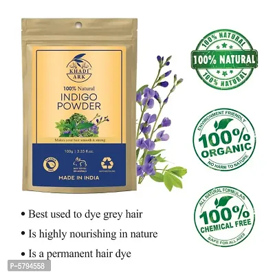 Khadi Ark Herbal Indigo Hair Care Powder (Pack of 3, 100 GM Each) 300 GM-thumb5