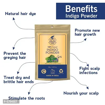 Khadi Ark Herbal Indigo Hair Care Powder (Pack of 2, 100 GM Each) 200 GM-thumb3