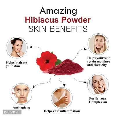 Hibiscus Powder for Anti Dandruff, Itchy Scalp and Grey to Black Hair (Grey to Black Hair When Used with Henna) (Pack of 4, 100 GM Each) (400 GM)-thumb4