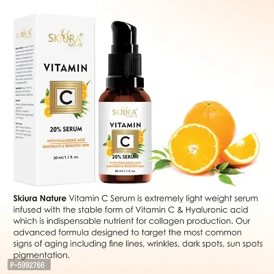 Skiura 20% Vitamin C Serum with Hyaluronic Acid For Advanced Skin Brightening, Anti Ageing, Anti Dark Circle, Fine Lines and Repair Sun Damaged Skin (Pack of 3, 30ml Each) 90ml-thumb2