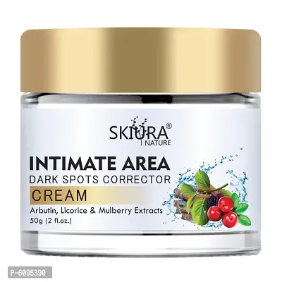 Skiura Intimate Area Dark Spots Corrector Cream For Skin Lightening Underarm, Bikini, Dark Bum, Dark Knees, Dark Elbow Enriched with Arbutin, Licorice and Mulberry Extracts 50 GM