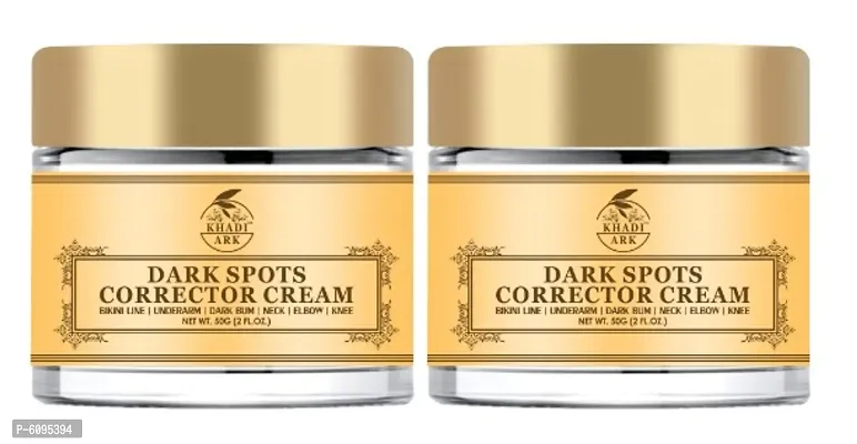 Khadi Ark Dark Spots Corrector Cream, Lightening Bikini Area, Dark Bum, Dark Elbow, Dark Knees For Even Toned Skin Enriched with Vitamin E(Result Visible in 15 Days) (Pack of 2, 50 gm Each) 100 gm-thumb0