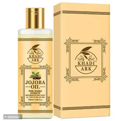 Khadi Ark Premium Grade Jojoba Oil with Vitamin E Hair Oil for Fast Hair Growth and Healthy Strong Hair 100 ML-thumb0