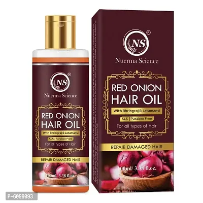 Nuerma Science Red Onion Hair Oil with Bhringraj and Jatamansi Oil for Strong Healthy Hair Growth and Anti Hair Fall (Pack of 2, 100ml Each) 200ml
