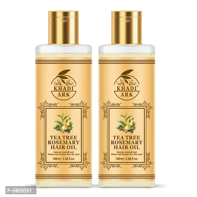 Khadi Ark Tea Tree Rosemary Oil for Strong Healthy Hair Growth and Anti Dandruff Hair Oilandnbsp;(Pack of 2, 100ml Each) 200 ML-thumb0