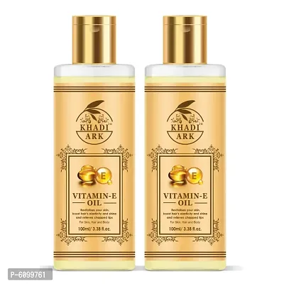 Khadi Ark Natural Vitamin E Hair Oil for Strong Healthy Smooth Hair and Reduce Hair Fall (Pack of 2, 100ml Each) 200 ML