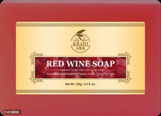 Khadi Ark Herbal Natural Red Wine Soap made with Vegetables Oilnbsp;(125 GM)-thumb0