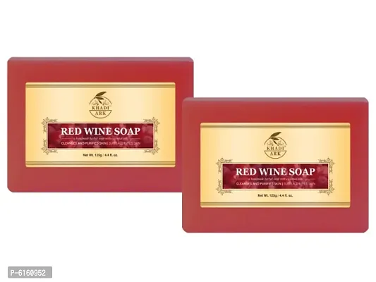 Khadi Ark Herbal Natural Red Wine Soap made with Vegetables Oilnbsp;(Pack of 2, 125 GM Each) 250 GM-thumb0