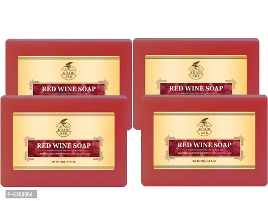 Khadi Ark Herbal Natural Red Wine Soap made with Vegetables Oil&nbsp;(Pack of 4, 125 GM Each) 500 GM