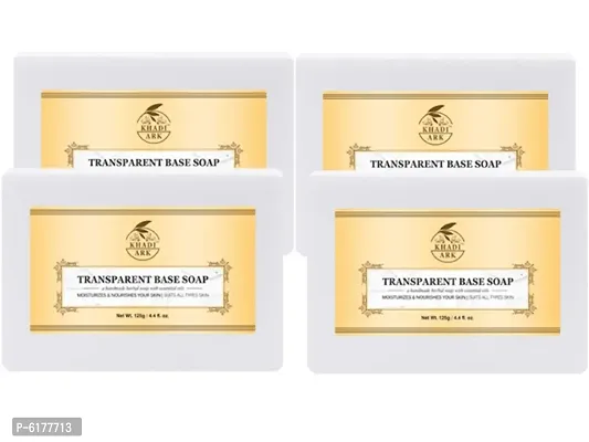 Khadi Ark Natural Herbal Pure Glycerin Base Soap No Fragrance No Colour 100 % purenbsp;(Pack of 4, 125 GM Each) 500 GM