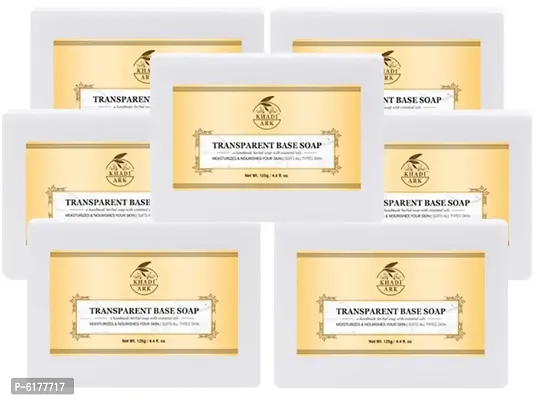 Khadi Ark Natural Herbal Pure Glycerin Base Soap No Fragrance No Colour 100 % pure&nbsp;(Pack of 7, 125 GM Each) 875 GM