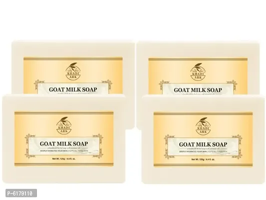 Khadi Ark Natural Goat Milk Bath Soap for Glowing Skin&nbsp;(Pack of 4, 125 GM Each) 500 GM