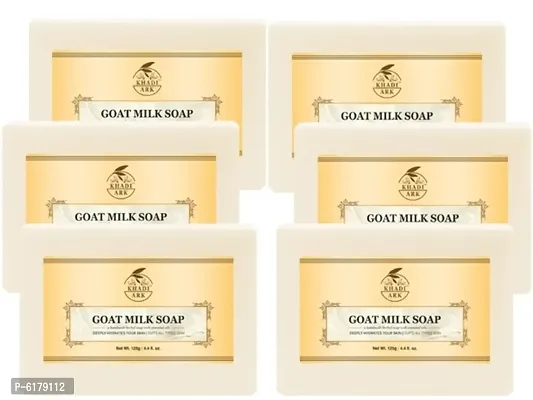 Khadi Ark Natural Goat Milk Bath Soap for Glowing Skin&nbsp;(Pack of 6, 125 GM Each) 750 GM