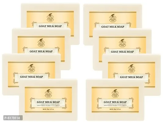 Khadi Ark Natural Goat Milk Bath Soap for Glowing Skin&nbsp;(Pack of 8, 125 GM Each) 1000 GM