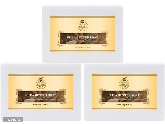 Khadi Ark Moisturizing Shea Butter Bar Soaps Softens, Sensitive Skin Face,Hands and Bodyandnbsp;(Pack of 3, 125 GM Each) 375 GM