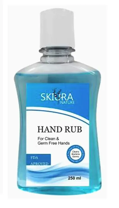 Skiura Hand Rub 70% Alcohol, FDA Approved Kills 99.99% Harmful Germs and infection pH Balanced, Nourishes skin-250 ml