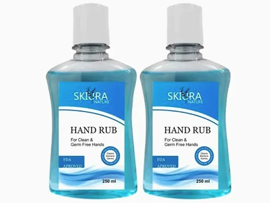 Skiura Hand Rub 70% Alcohol, FDA Approved Kills 99.99% Harmful Germs and infection pH Balanced, Nourishes skin (250 ML Each, Pack of 2) 500 ML