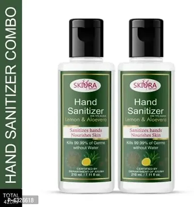 Skiura Hand Sanitizer 70% Alcohol kills 99.99% Harmful Germs and infecti 420 ML