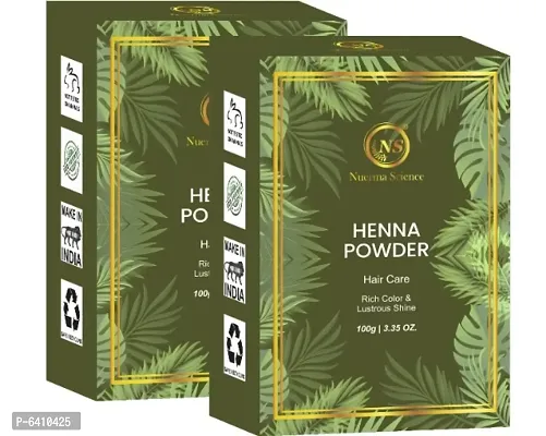Nuerma Science Henna Powder Organic Herbal for Natural Black Shiny Healthy Hair Growth and Reduce Hair Fall, Frizzy Hair (100 GM Each, Pack of 2) 200 GM