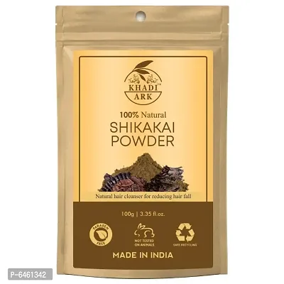 Khadi Ark Shikakai Powder Natural Organic for Cleansing Hair/Scalp Removes Dandruff, Lice and Provides Soft, Shiny, Stronger and Thicker Hair 100 GM-thumb0