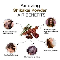 Khadi Ark Shikakai Powder Natural Organic for Cleansing Hair/Scalp Removes Dandruff, Lice and Provides Soft, Shiny, Stronger and Thicker Hair (100 GM Each, Pack of 4) 400 GM-thumb1