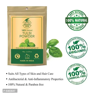Khadi Ark Tulsi Powder Natural Organic for Lightening Glowing Healthy Skin and Reduce Acne, Pimple, Wrinkles (100 GM Each, Pack of 4) 400 GM-thumb4