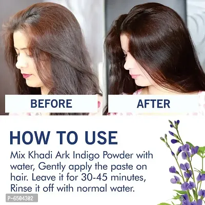 Khadi Ark Henna and Indigo Powder Hair Color Natural Organic for Silky, Smooth Healthy Black Hair and Fast Hair Growth (100 GM Each, Pack of 2) 200 GM-thumb5