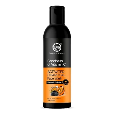 Nuerma Science Vitamin C Charcoal Face Wash for Lighten Skin Tone, Detoxifying Skin Tone and Reduce Dark Spots, Wrinkles, (100 ML)