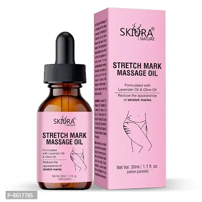 Skiura Stretch Mark Removal Massage Oil For Healing Stretch Marks From Hips, Legs and Belly 30 ML