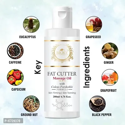 Bioly Fat Cutter Anti Cellulite Slimming Massage Oil For Cutting Belly Fat and Unwanted Fat from Body 200ml