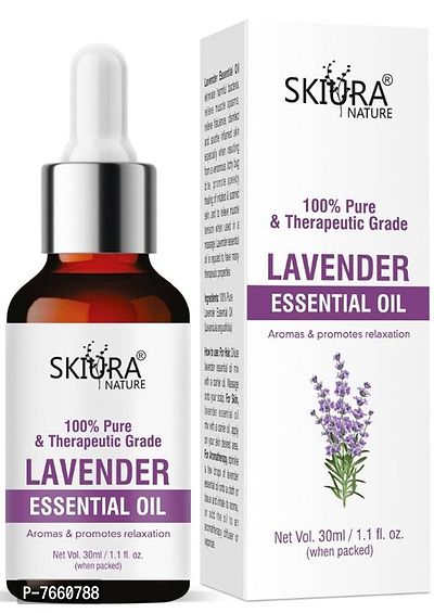 Skiura 100% Pure Lavender Essential oil for Strong Healthy Hair, Good Sleep, Aromas  Reduce Wrinkles, Dry Skin-30ml