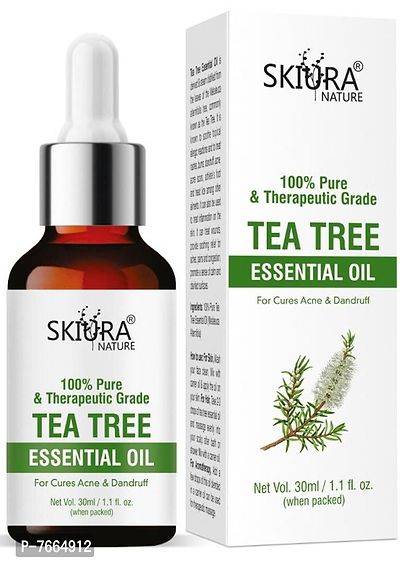 Skiura Pure Tea Tree Oil For Reduce Acne Pimple,  Anti Dandruff, Anti Hair Fall and Hair Growth (30 ML)