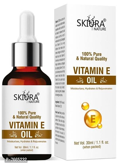 Skiura Pure Vitamin E Oil For Hair Growth, Nail, Eyelashes, Beard Growth  Heal Skin Cracked Heels (30 ml)-thumb0
