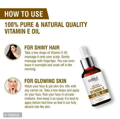 Skiura Pure Vitamin E Oil For Hair Growth, Nail, Eyelashes, Beard Growth  Heal Skin Cracked Heels (30 ml)-thumb3