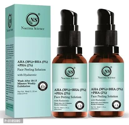 Nuerma Science AHA 30% + BHA 5% + PHA 2% Face Peeling Solution Serum with Hyaluronic&nbsp;(30 ml Each, Pack of 2) 60 ML-thumb0