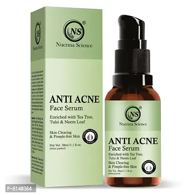Nuerma Science Anti Acne Face Serum Enriched with Tea Tree Oil, Tulsi  Neem Extracts for Rediuce Acne, Pimplenbsp;(30 ml)