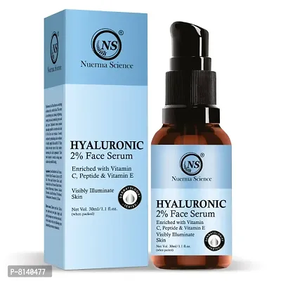Nuerma Science 2% Hyaluronic Acid Face Serum with Vitamin C  E for Intense Cells Hydrationnbsp;(30 ml)-thumb0