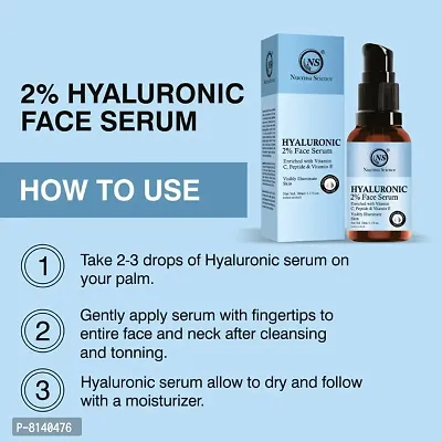Nuerma Science 2% Hyaluronic Acid Face Serum with Vitamin C  E for Intense Cells Hydrationnbsp;(30 ml Each Pack of 2) 60 ML-thumb3