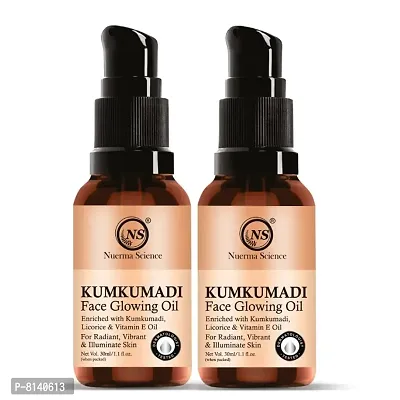 Nuerma Science Kumkumadi Face Glowing Oil with Saffron, Mulethi  Vitamin E Oil for Soft Smooth, Lightening Brightening Skin Tonenbsp;(30 ml Each, Pack of 2) 60 ML-thumb0